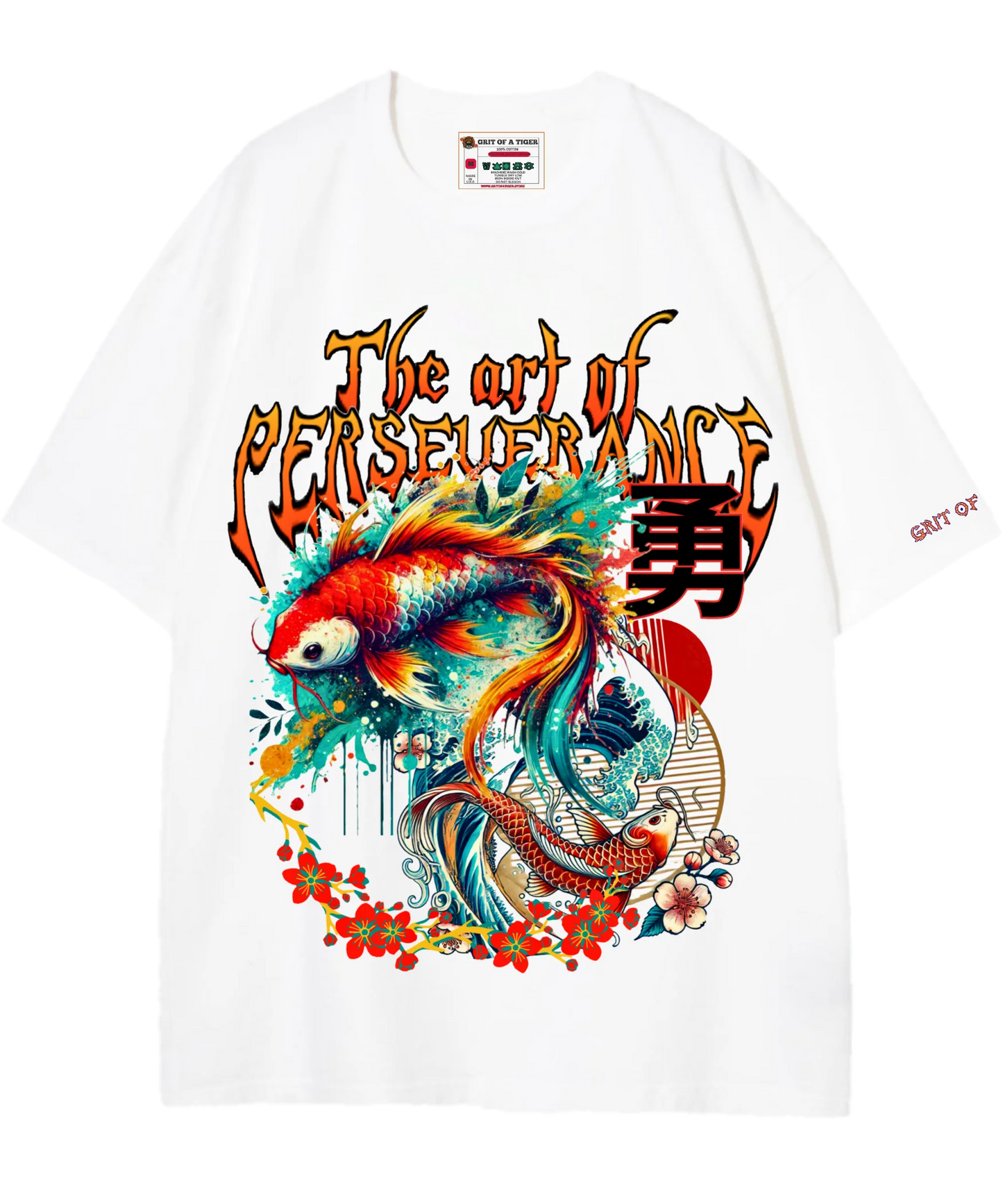 The Art of Perseverance Graphic T-Shirt | Koi Streetwear Tee white
