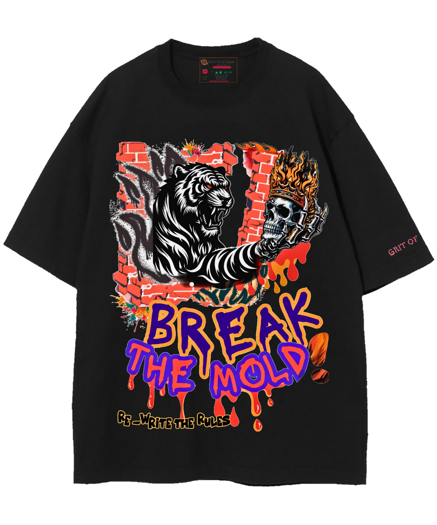 Mens Break the mold streetwear graphic t-shirt black