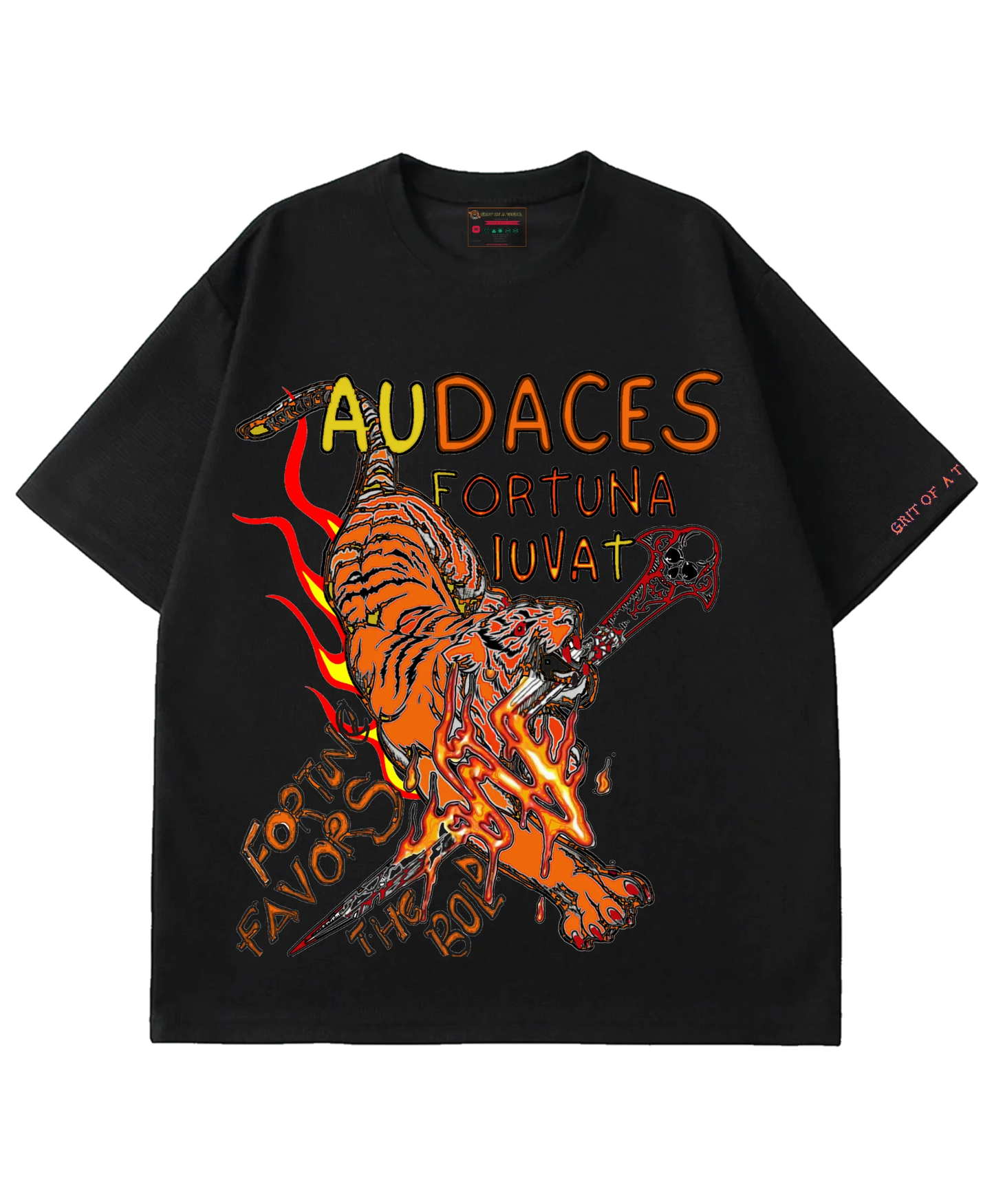 Fortune favors the bold black t-shirt