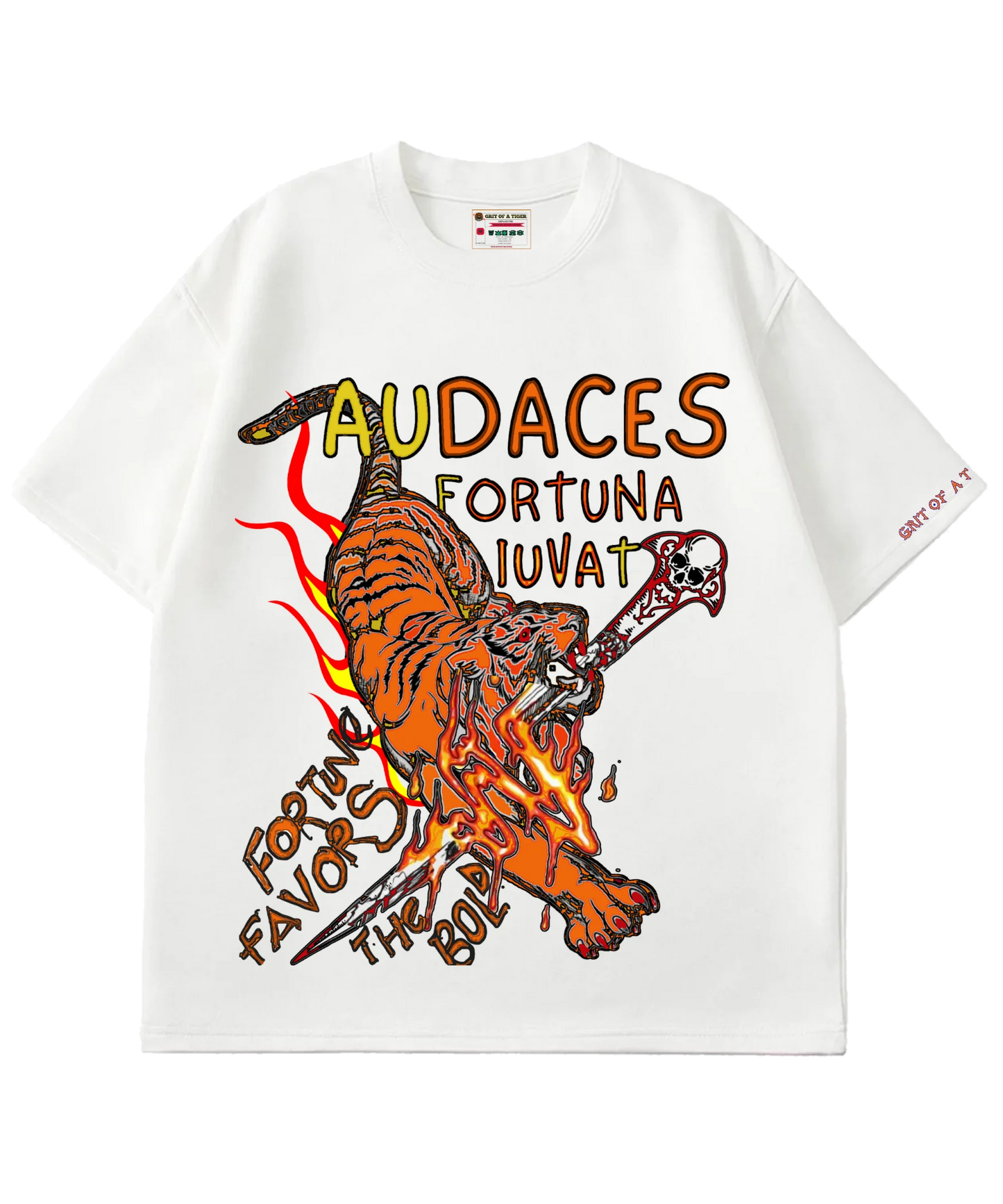 Fortune favors the bold streetwear white graphic Tee