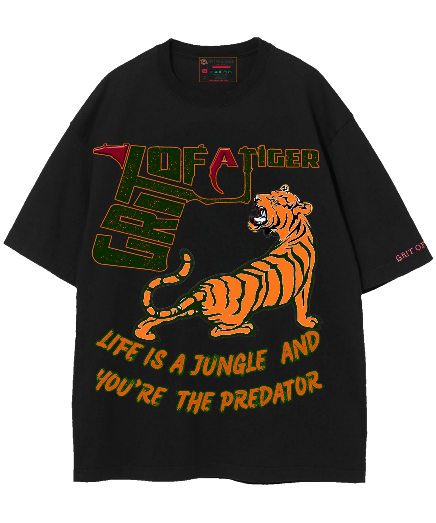 Black predator graphic t-shirt for streetwear and gym motivation