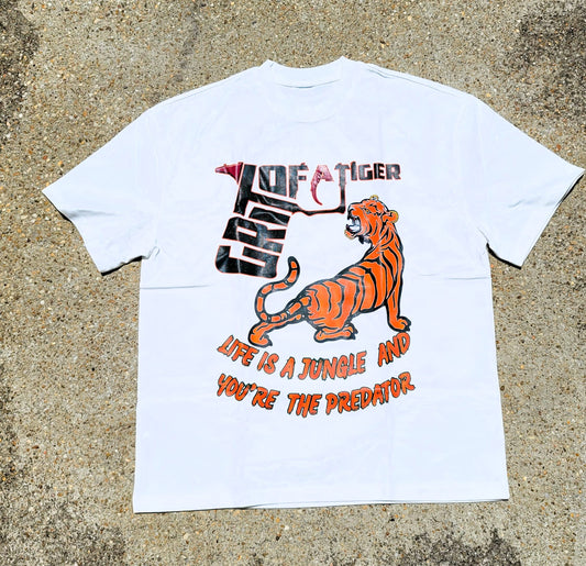 Life is a Jungle and You Are the Predator White Drop Shoulder T-Shirt
