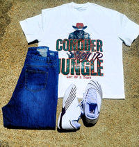 Luxury Streetwear Tee – Conquer the Jungle Graphic Shirt (White)