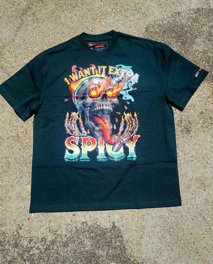 Extra Spicy G.O.A.T Men's Drop Shoulder Tee - Black | Bold & Oversized Streetwear