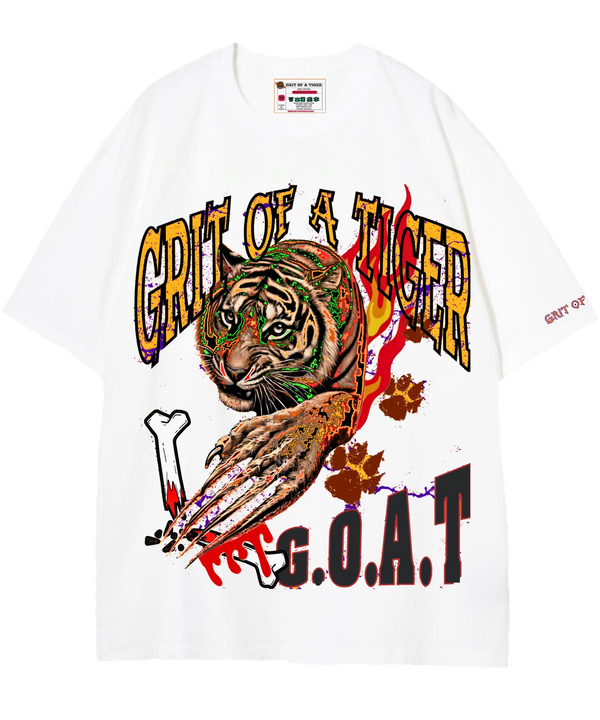 Broken bone drop shoulder graphic white T-shirt